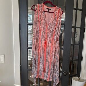 BCBGMaxAzria Pink and Gray Midi Dress